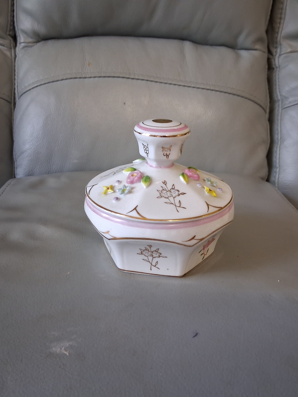 Vintage Porcelain Lidded Trinket Dish